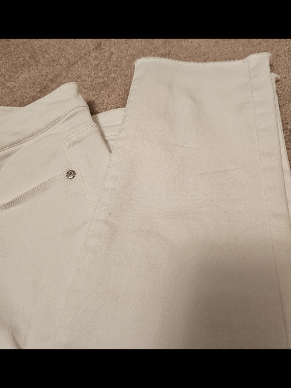9 Planet White Distressed Straight-Leg Pants